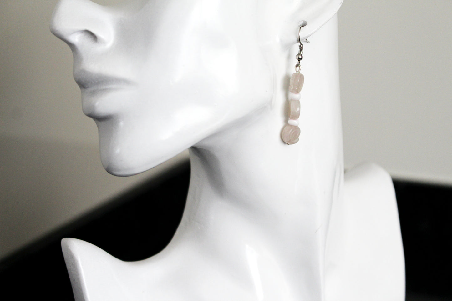 Boucles d'oreilles en pierre naturelle en forme d'escargot