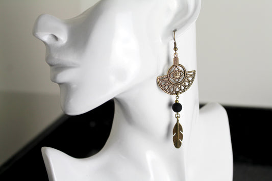 Boucles d'oreilles ethniques ajourées