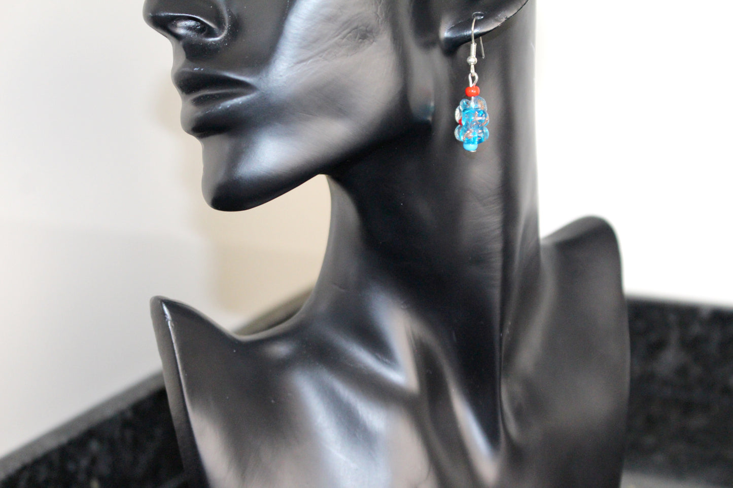 Boucles d'oreilles fleurs en verre