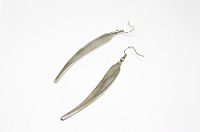 Boucles d'oreilles feuilles argentées lisses