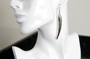 Boucles d'oreilles feuilles argentées lisses