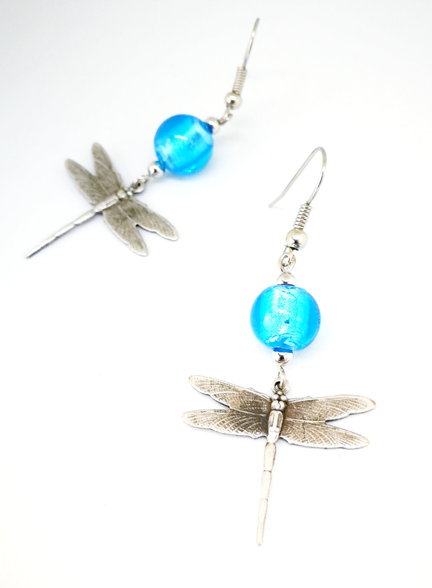 Boucles d'oreilles libellules bleu