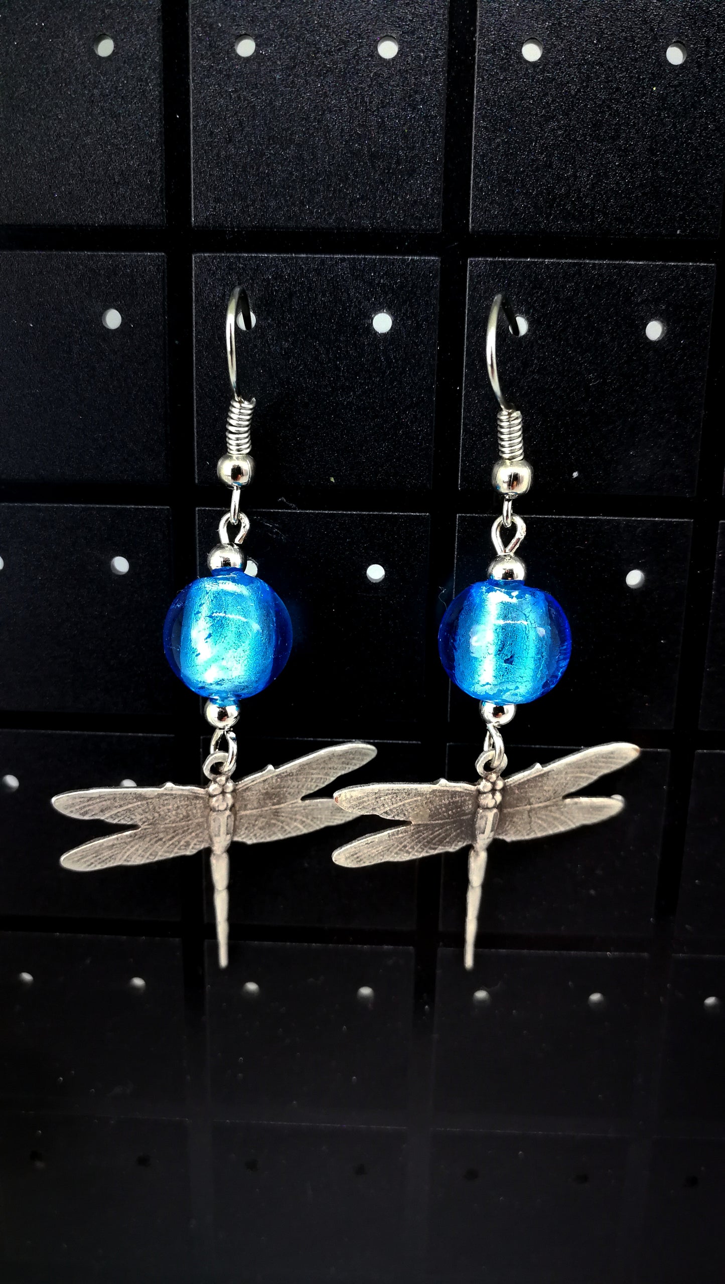 Boucles d'oreilles libellules bleu
