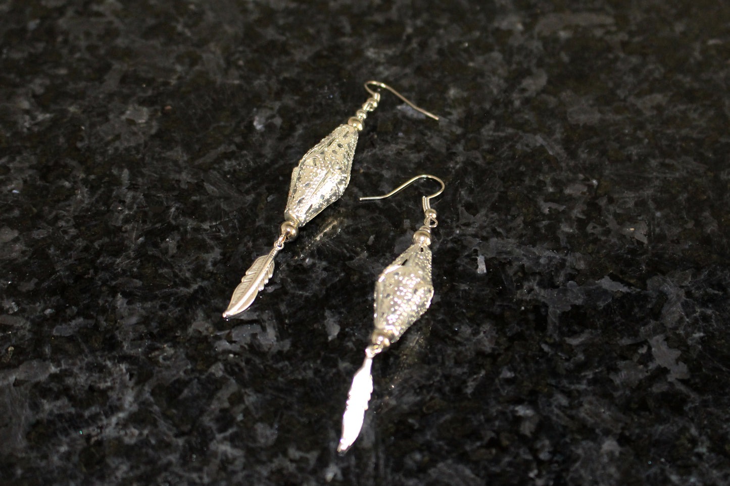 Boucles d'oreilles orientales billes argentées