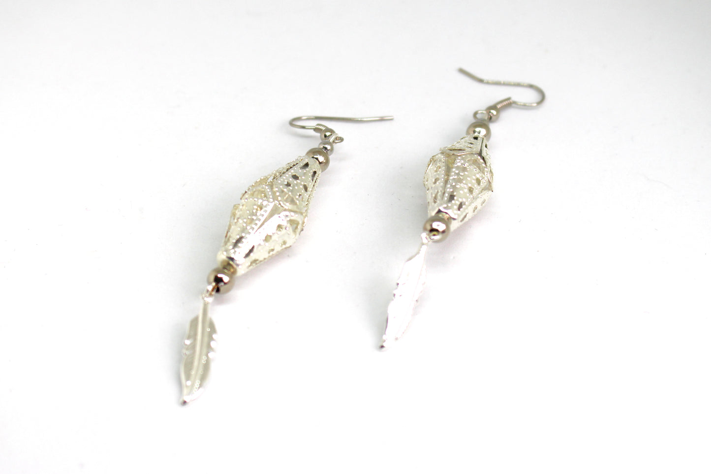 Boucles d'oreilles orientales billes argentées