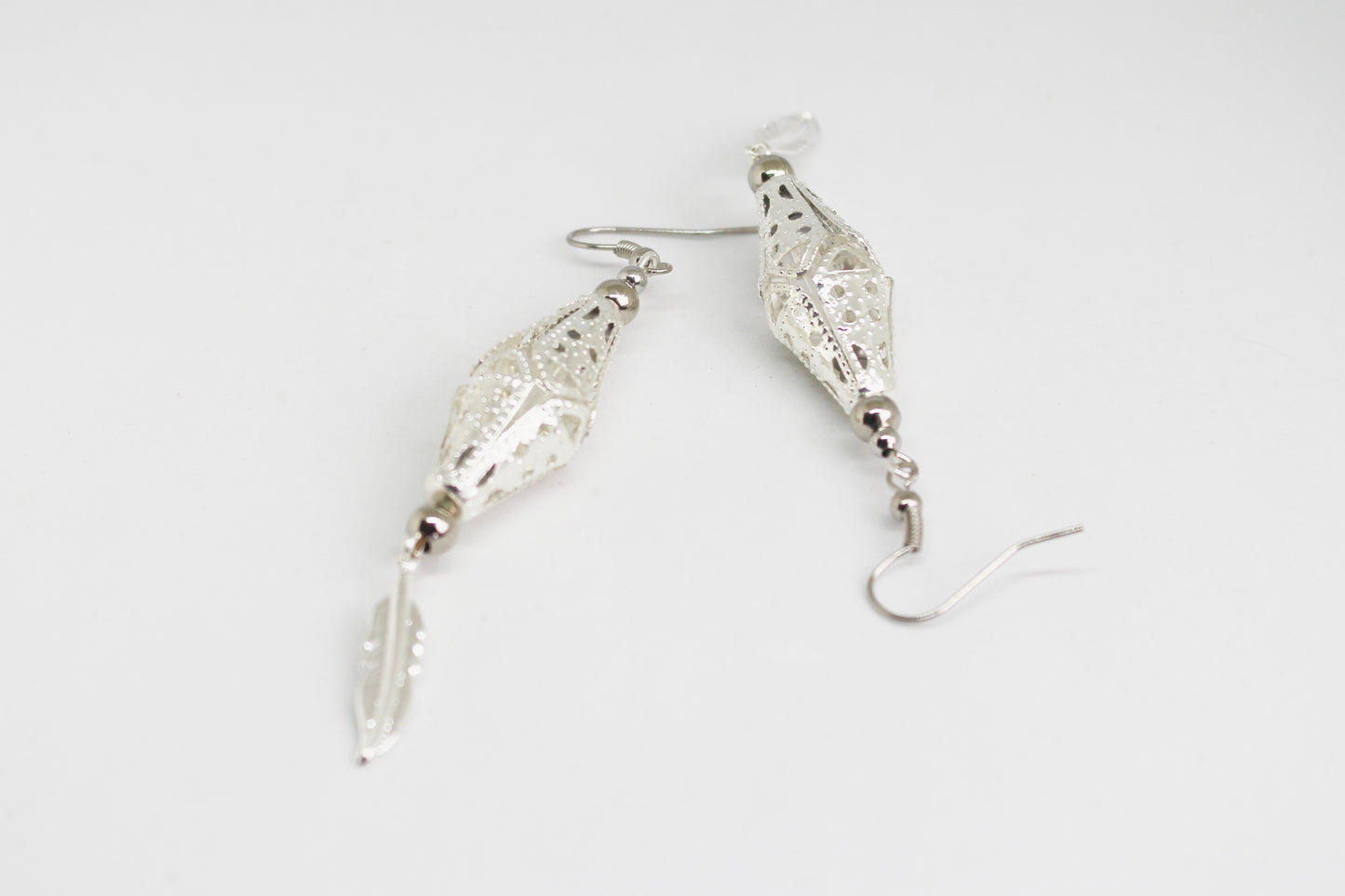 Boucles d'oreilles orientales billes argentées