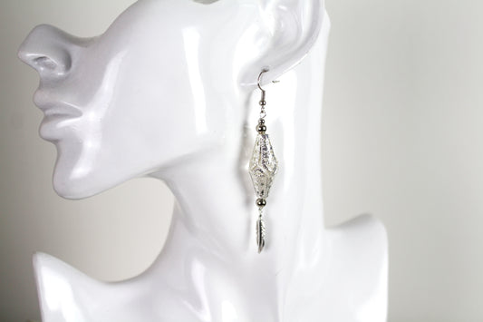 Boucles d'oreilles orientales billes argentées