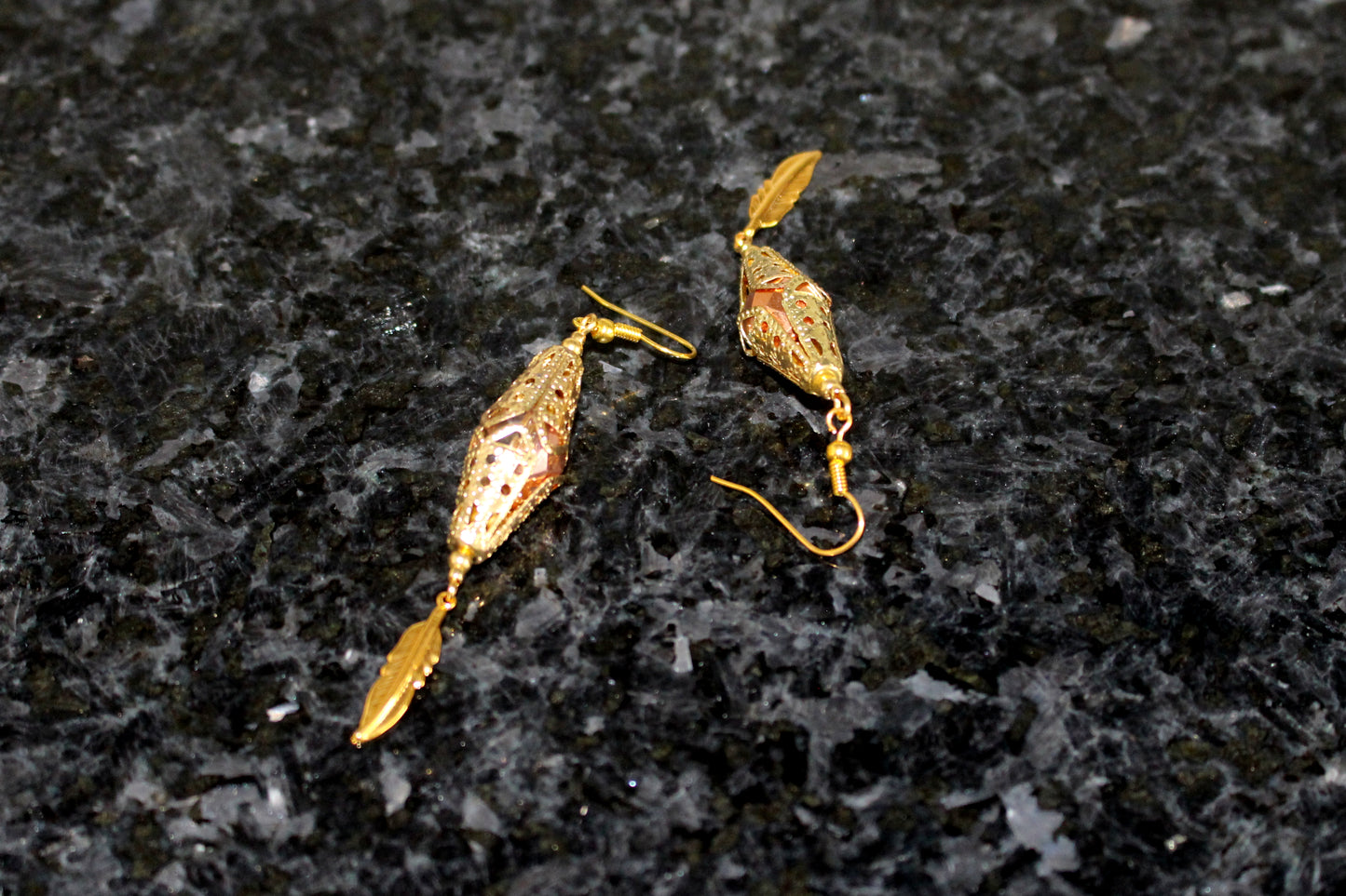 Boucles d'oreilles orientales doré et roux