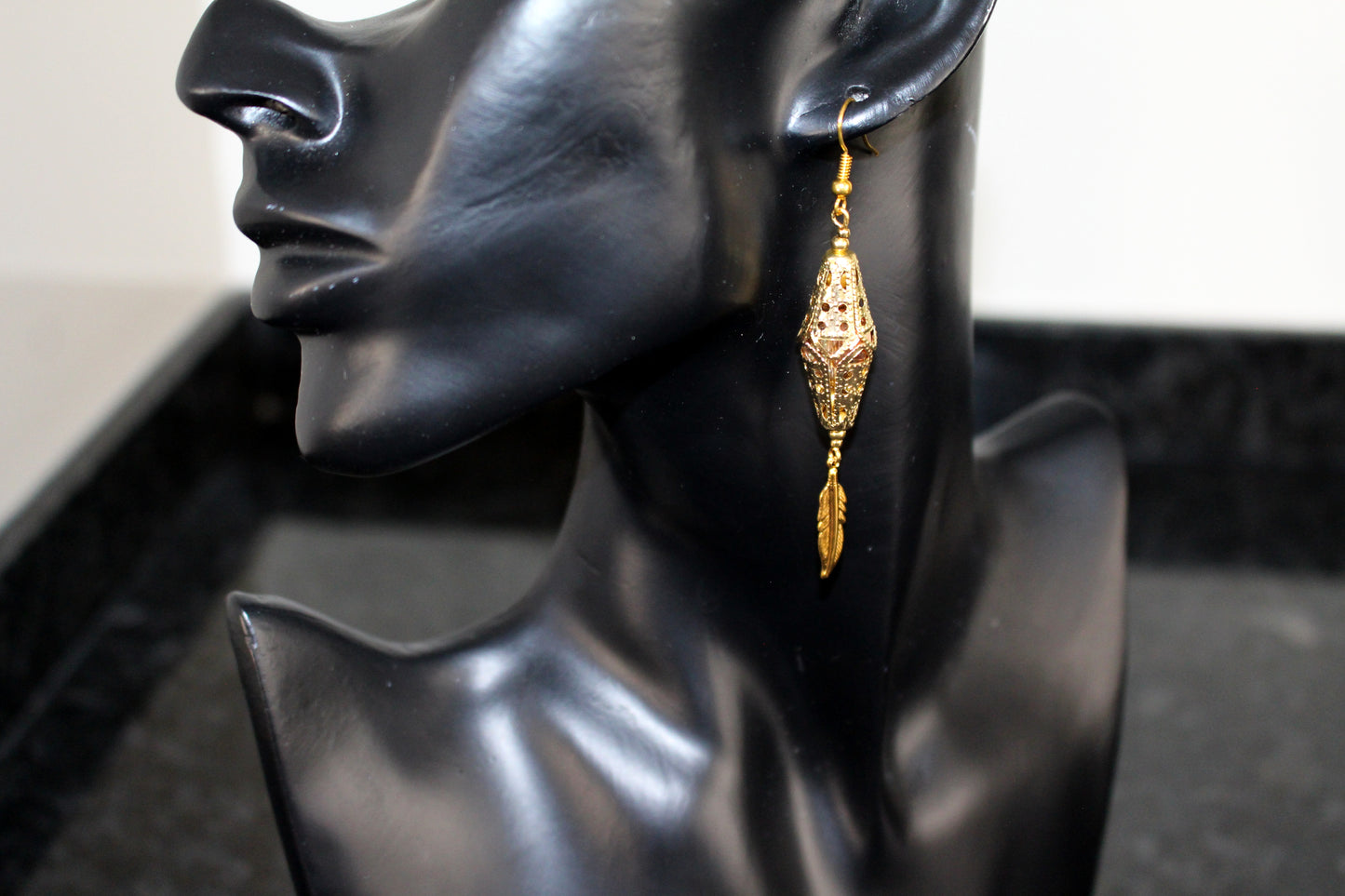 Boucles d'oreilles orientales doré et roux