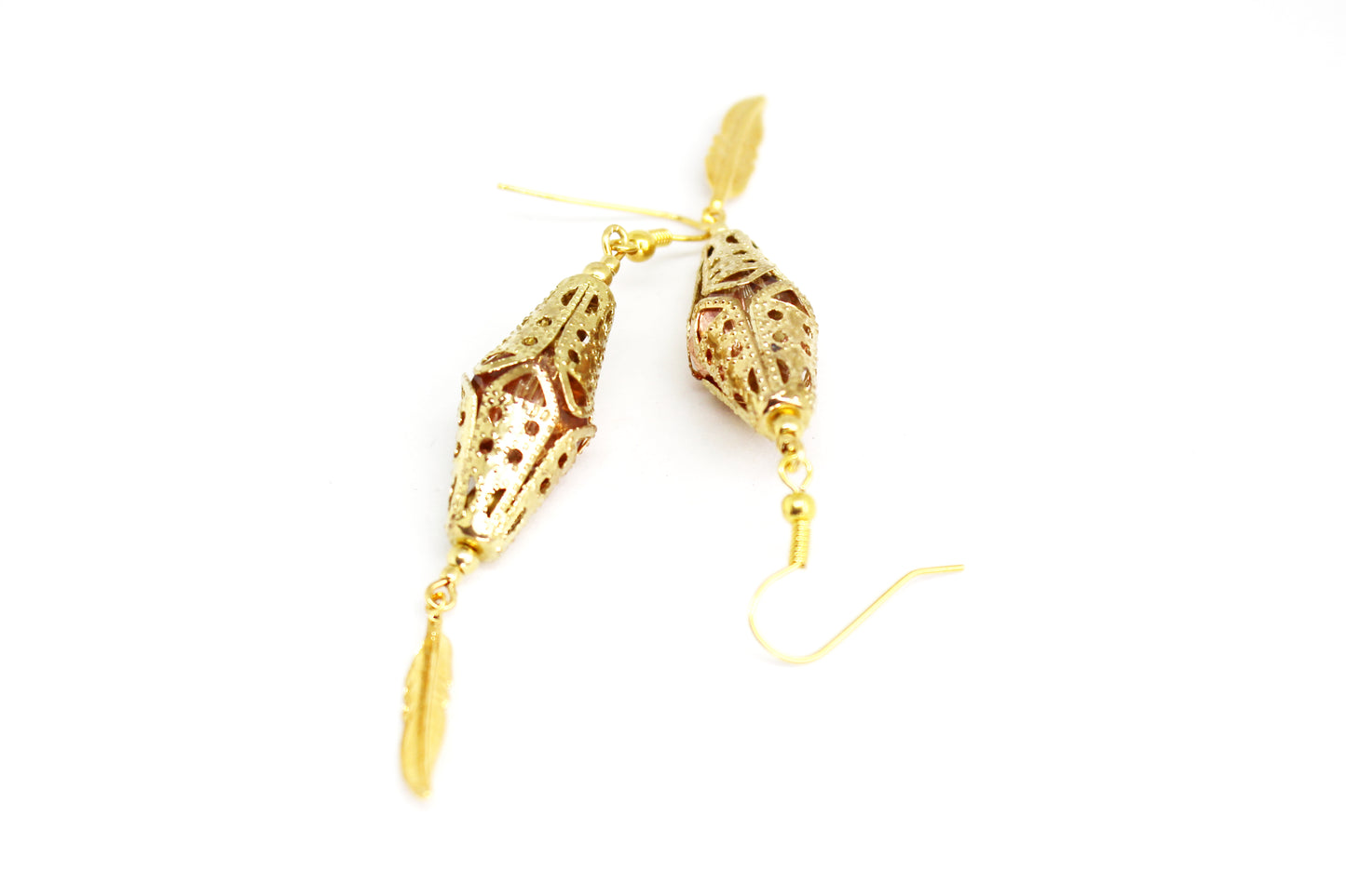 Boucles d'oreilles orientales doré et roux