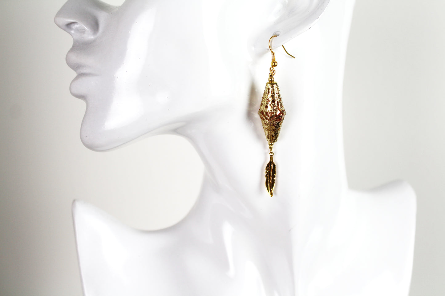 Boucles d'oreilles orientales doré et roux