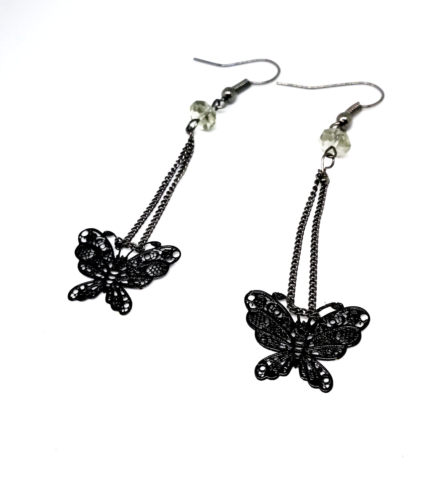 Boucles d'oreilles papillons pendantes