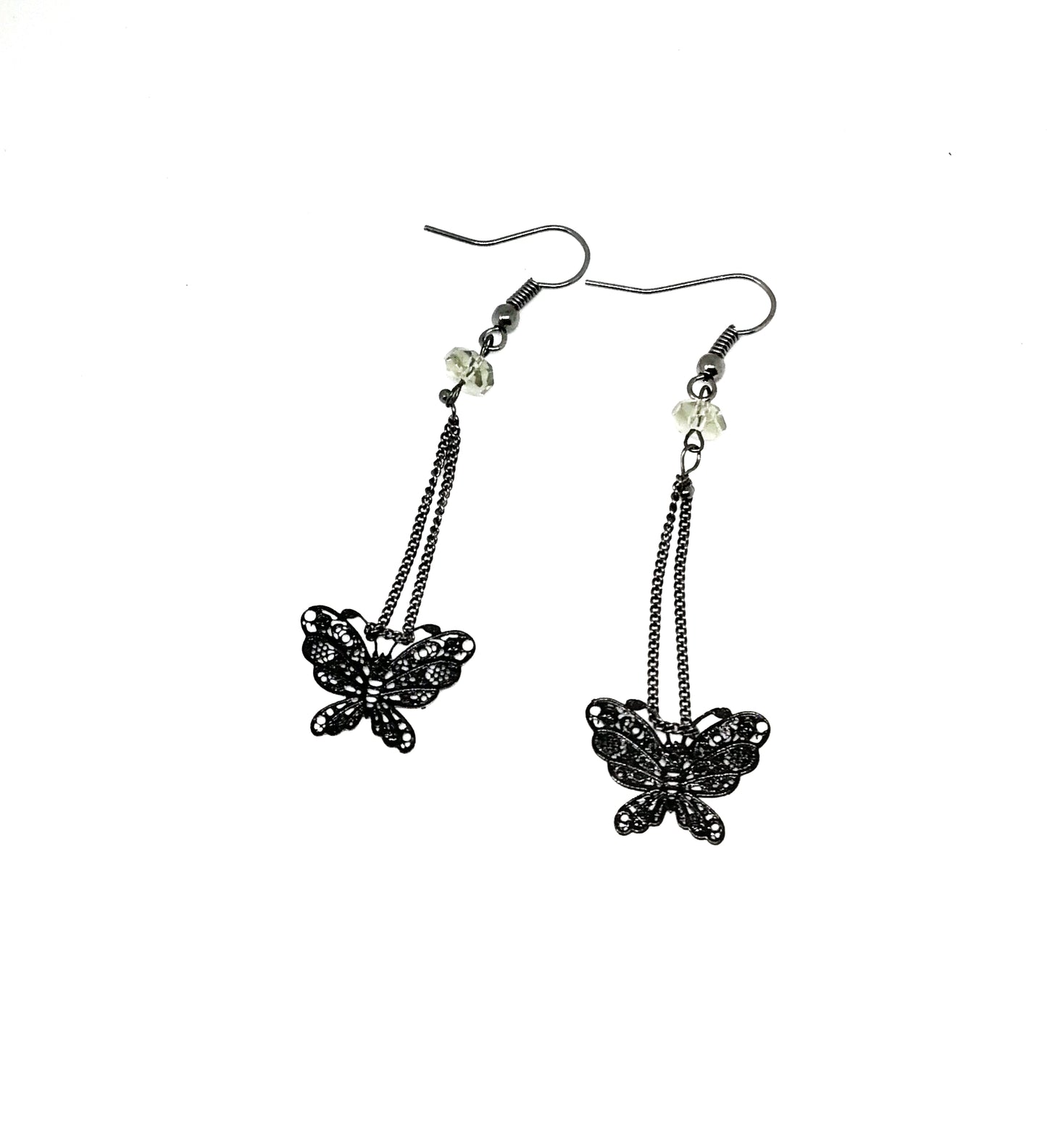 Boucles d'oreilles papillons pendantes