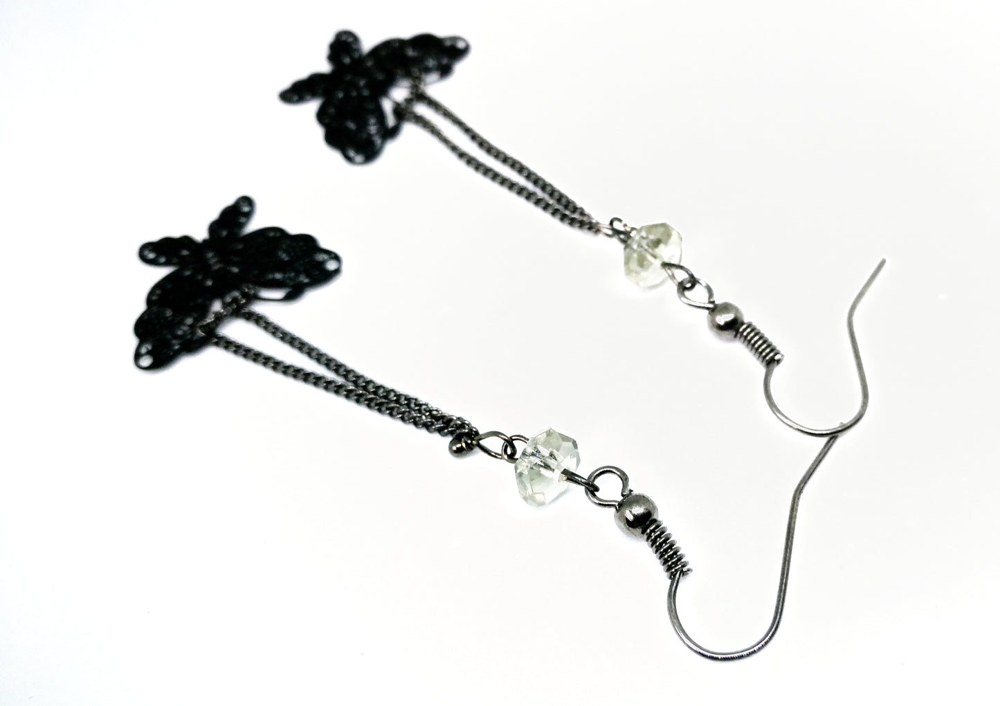 Boucles d'oreilles papillons pendantes
