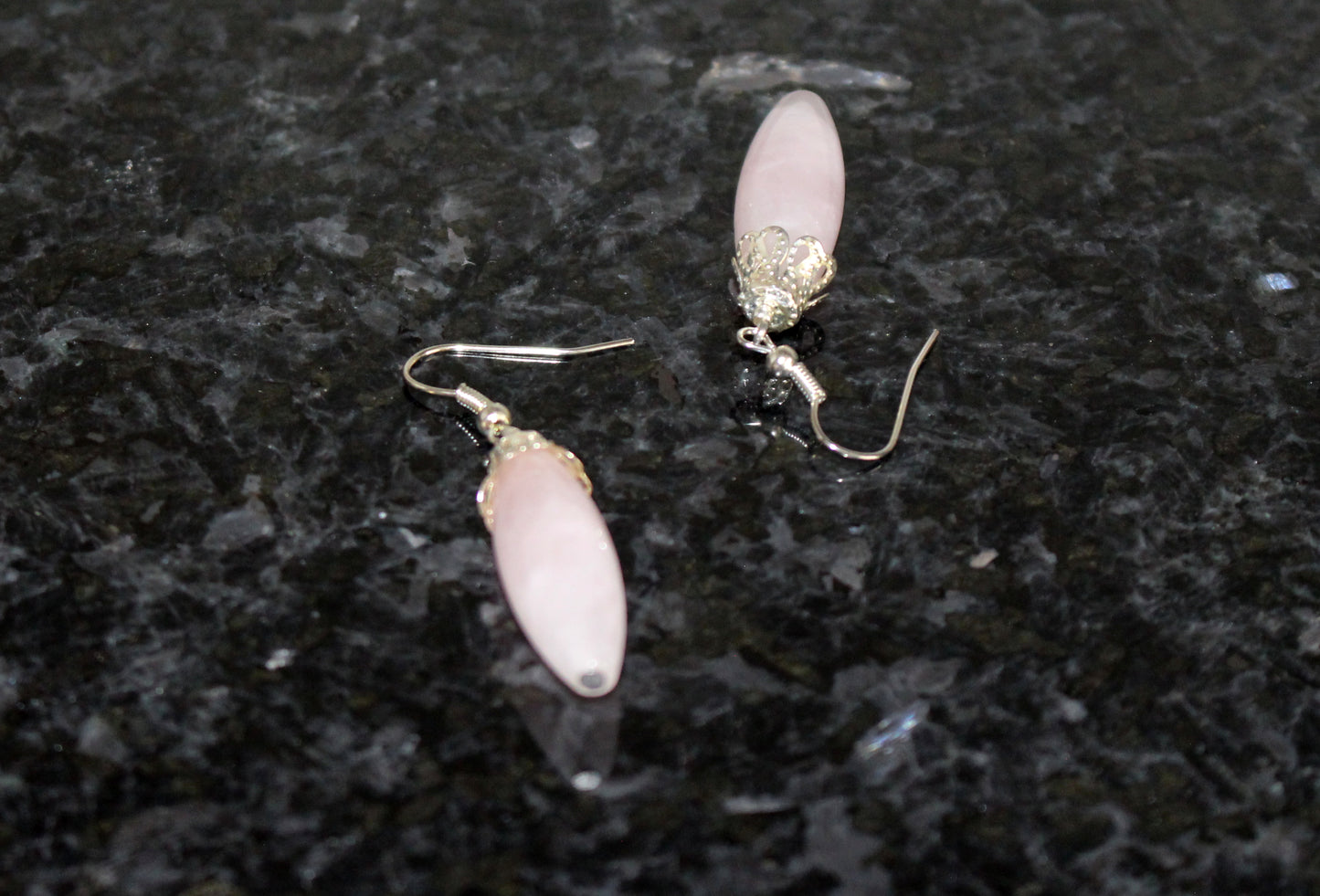 Boucles d'oreilles de quartz en forme de goutte