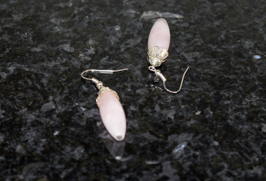 Boucles d'oreilles de quartz en forme de goutte