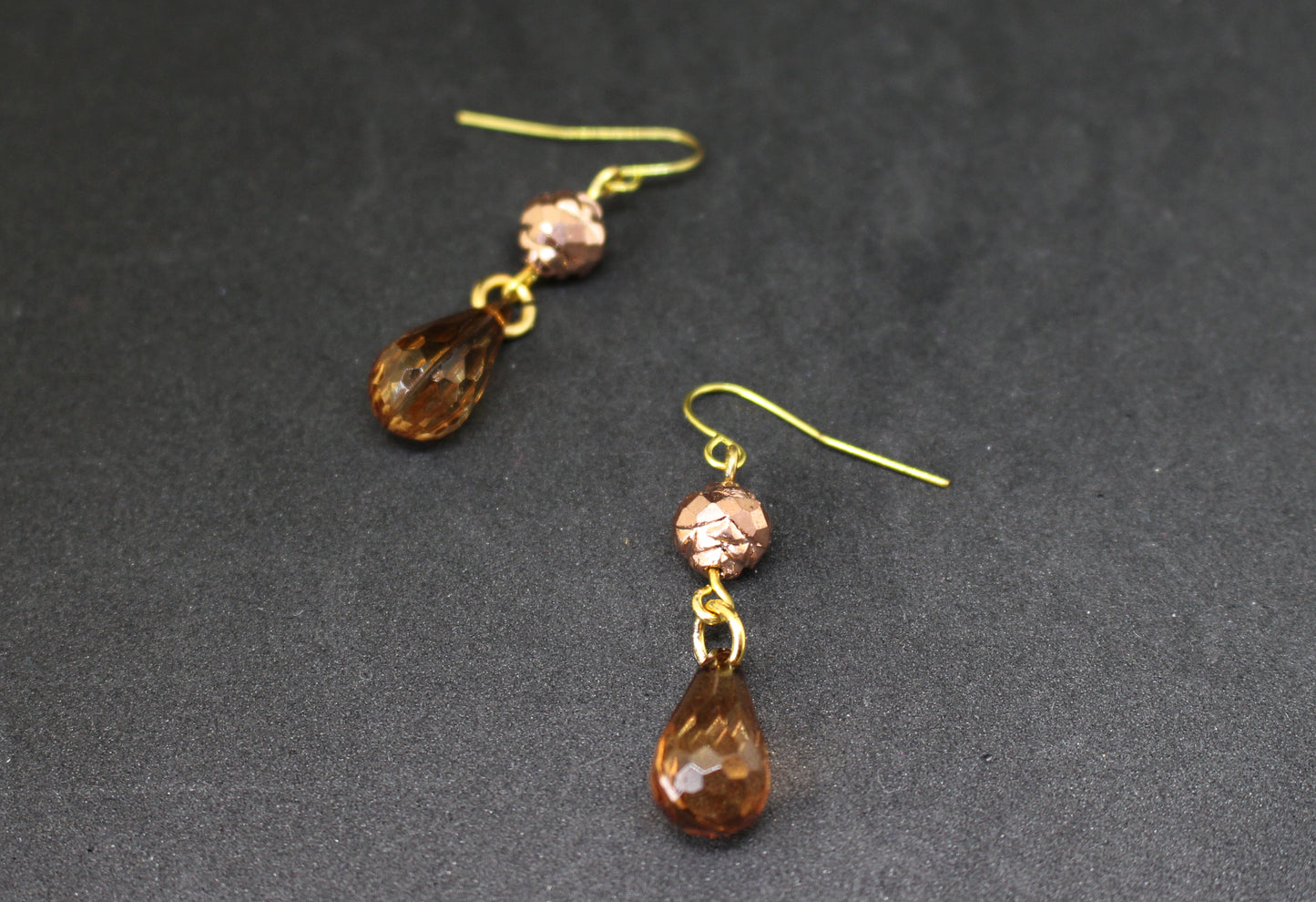 Boucles d'oreilles gouttes smoked mocha