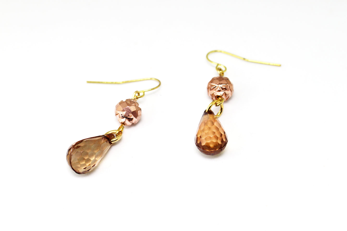 Boucles d'oreilles gouttes smoked mocha