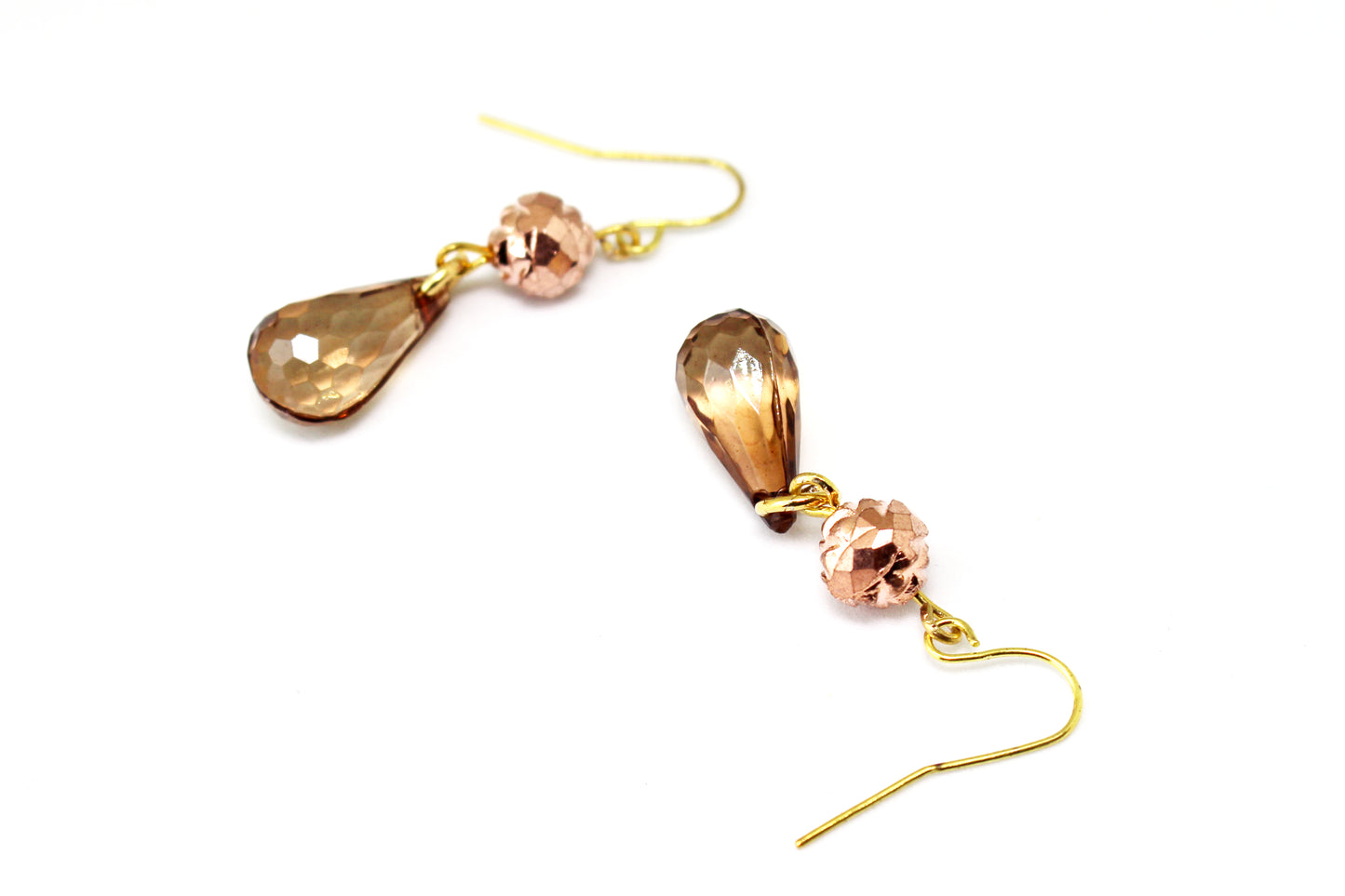 Boucles d'oreilles gouttes smoked mocha