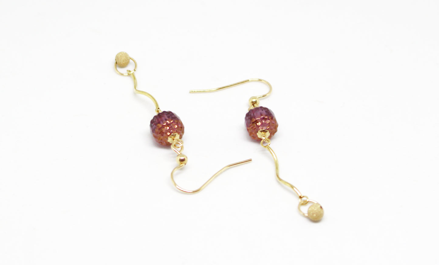 Boucles d'oreilles gold filled 14 K Couronne Picasso améthyste