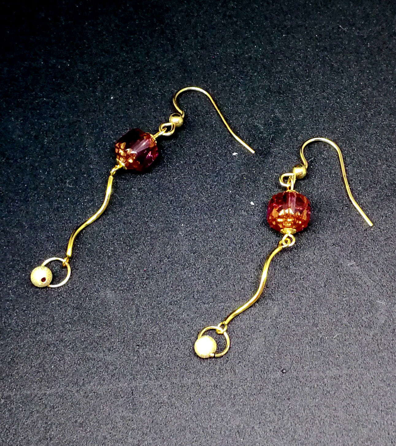Boucles d'oreilles gold filled 14 K Couronne Picasso améthyste