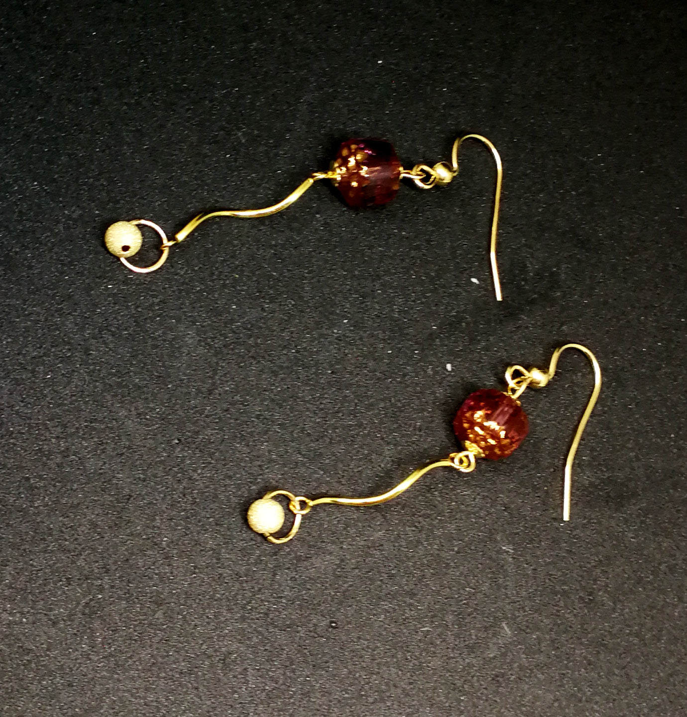 Boucles d'oreilles gold filled 14 K Couronne Picasso améthyste