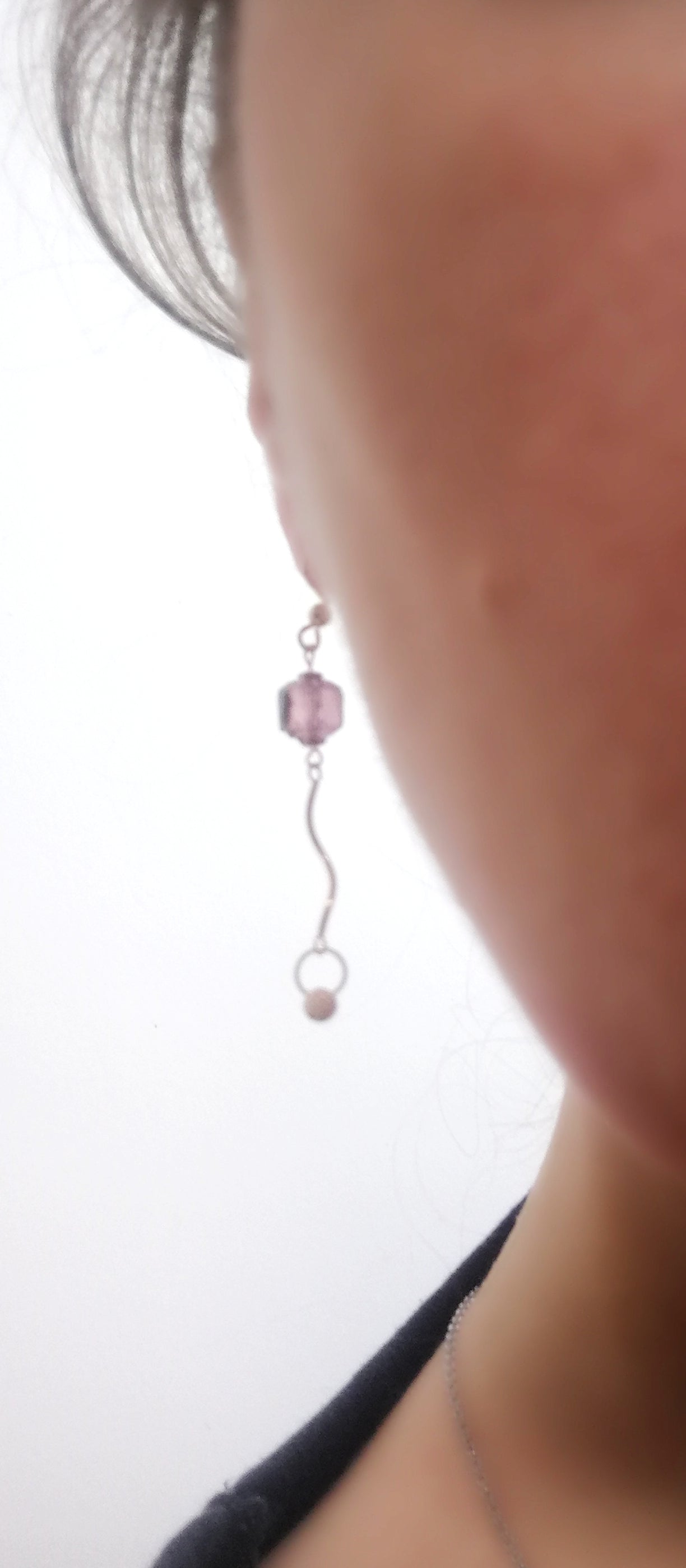 Boucles d'oreilles gold filled 14 K Couronne Picasso améthyste
