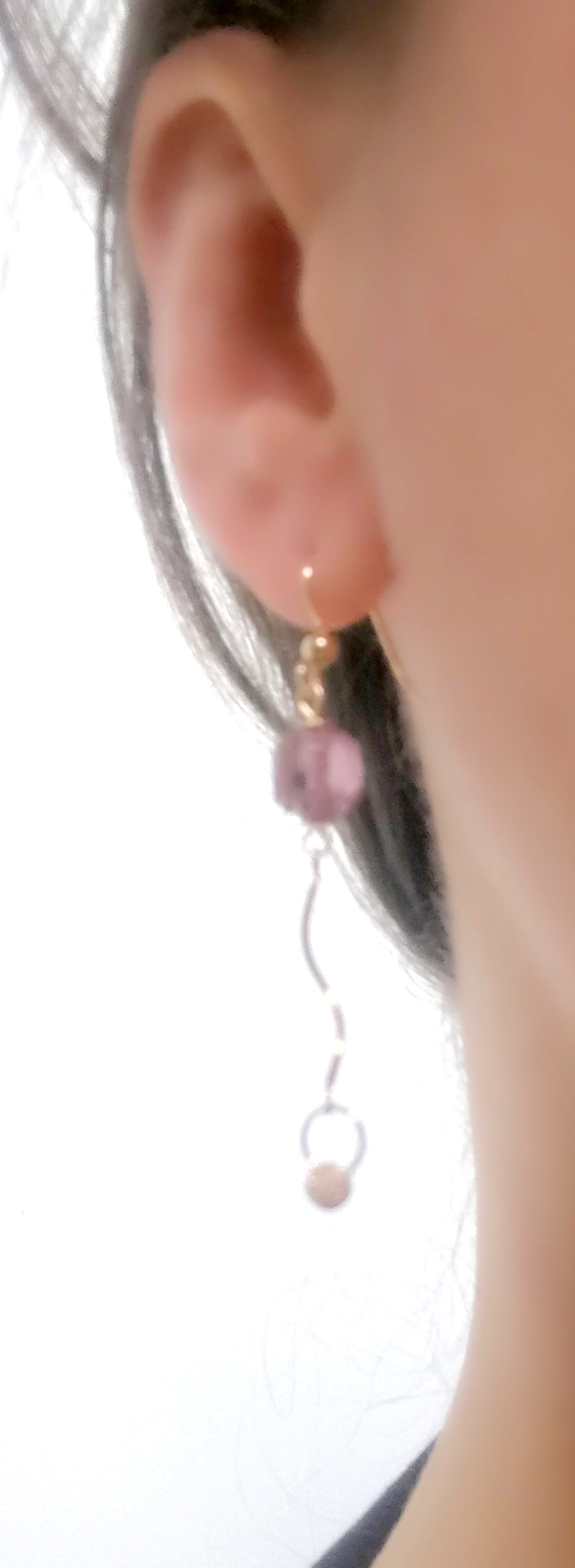 Boucles d'oreilles gold filled 14 K Couronne Picasso améthyste