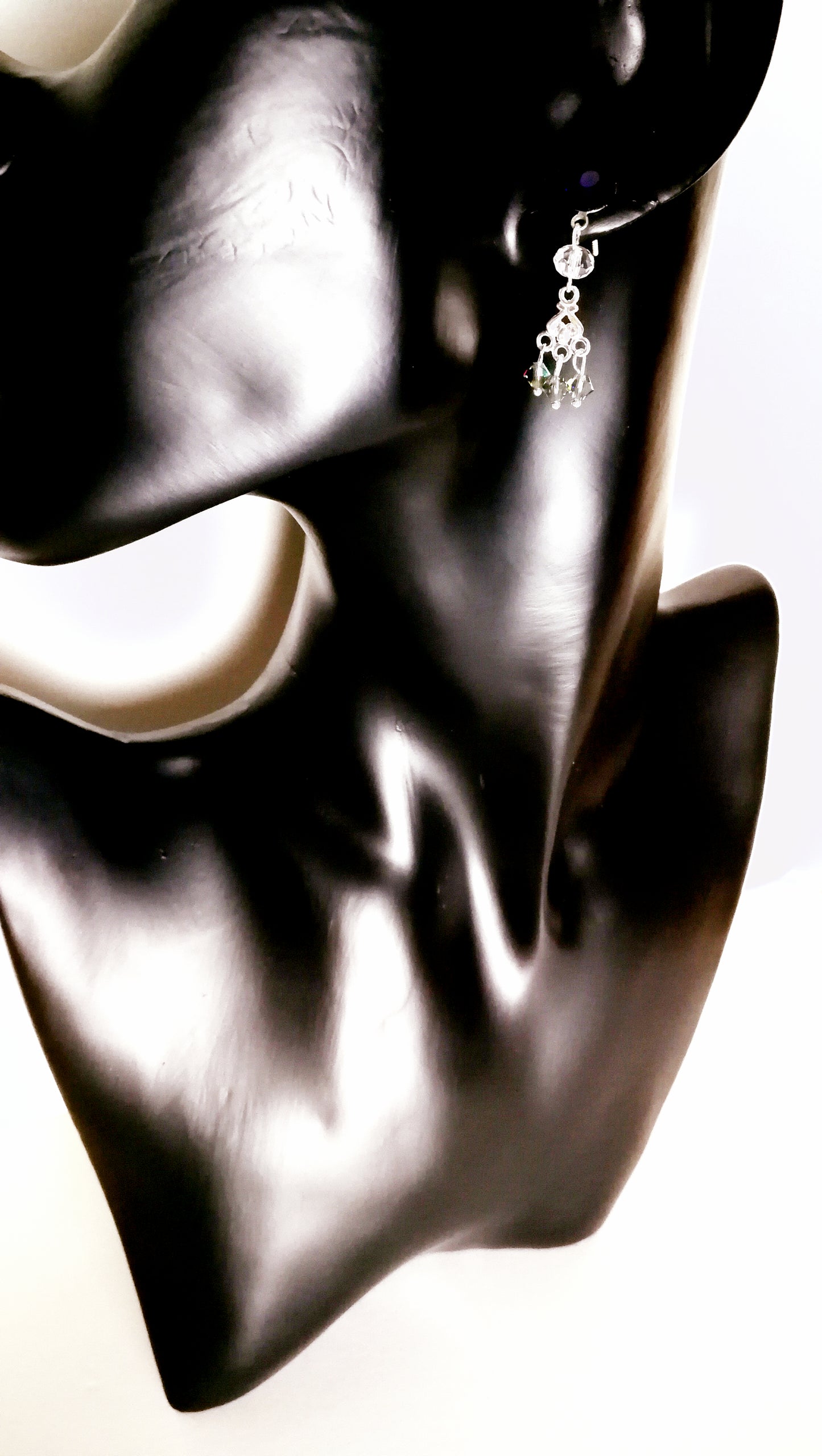 Boucles d'oreilles en argent 925  Chandelle Swarovski bleus