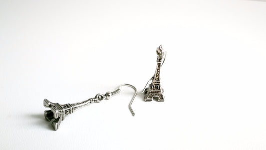 Boucles d'oreilles la Tour Eiffel argentées